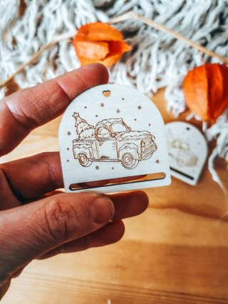 Gwiazdka AUTO 02 - zakładka półokrągła 5cm (3szt) - - - (baza do zakładki do książki, Boże Narodzenia, Wesołych Świąt, Święta)