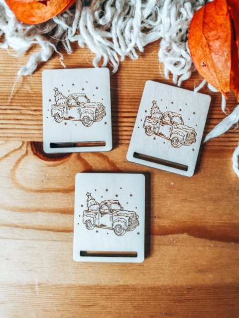 Gwiazdka AUTO 02 - zakładka prostokąt 4x5cm (3szt) - - - (baza do zakładki do książki, Boże Narodzenie, Wesołych Świąt, Święta)