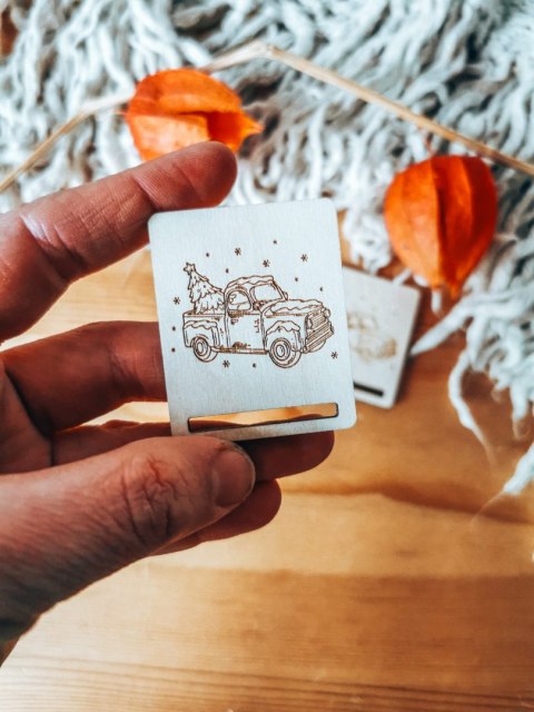 Gwiazdka AUTO 02 - zakładka prostokąt 4x5cm (3szt) - - - (baza do zakładki do książki, Boże Narodzenie, Wesołych Świąt, Święta)