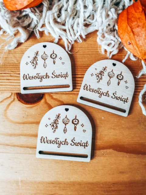 Gwiazdka BOMBECZKI 01 - zakładka półokrągła 5cm (3szt) - - - (baza do zakładki do książki, Boże Narodzenia, Wesołych Świąt, Świę