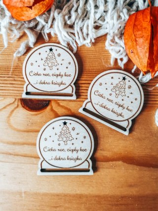 Gwiazdka CHOINKA Cicha Noc... - zakładka kula 5cm (3szt) - - - (baza do zakładki do książki, Boże Narodzenia, Wesołych Świąt, Św
