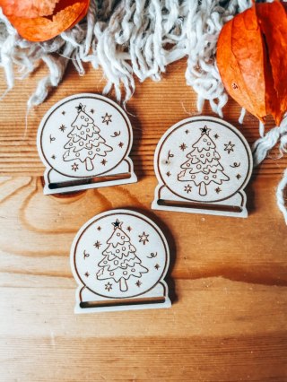 Gwiazdka CHOINKA - zakładka kula 5cm (3szt) - - - (baza do zakładki do książki, Boże Narodzenia, Wesołych Świąt, Święta)