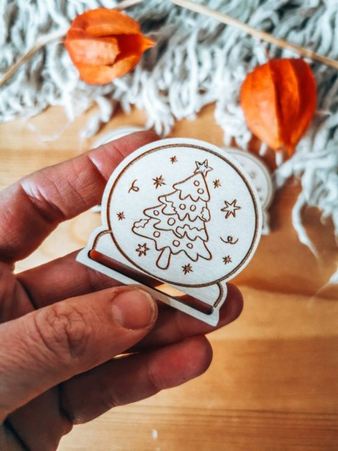 Gwiazdka CHOINKA - zakładka kula 5cm (3szt) - - - (baza do zakładki do książki, Boże Narodzenia, Wesołych Świąt, Święta)