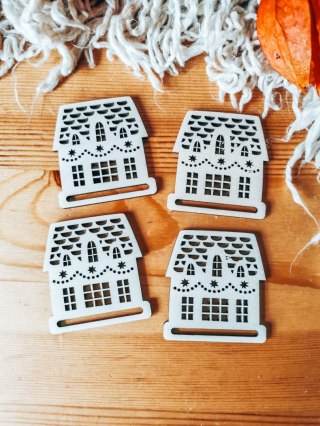 Gwiazdka DOMEK - zakładka domek 5cm (3szt) - - - (baza do zakładki do książki, Boże Narodzenia, Wesołych Świąt, Święta)