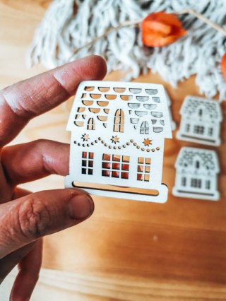 Gwiazdka DOMEK - zakładka domek 5cm (3szt) - - - (baza do zakładki do książki, Boże Narodzenia, Wesołych Świąt, Święta)