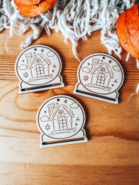 Gwiazdka DOMEK - zakładka kula 5cm (3szt) - - - (baza do zakładki do książki, Boże Narodzenia, Wesołych Świąt, Święta)