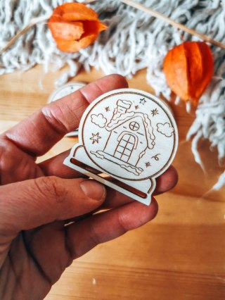 Gwiazdka DOMEK - zakładka kula 5cm (3szt) - - - (baza do zakładki do książki, Boże Narodzenia, Wesołych Świąt, Święta)
