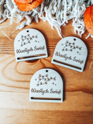 Gwiazdka LAMPKI - zakładka półokrągła 5cm (3szt) - - - (baza do zakładki do książki, Boże Narodzenia, Wesołych Świąt, Święta)