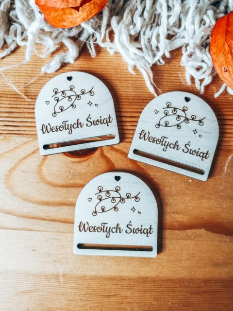 Gwiazdka LAMPKI - zakładka półokrągła 5cm (3szt) - - - (baza do zakładki do książki, Boże Narodzenia, Wesołych Świąt, Święta)