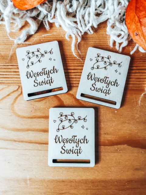 Gwiazdka LAMPKI - zakładka prostokąt 4x5cm (3szt) - - - (baza do zakładki do książki, Boże Narodzenie, Wesołych Świąt, Święta)