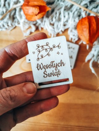 Gwiazdka LAMPKI - zakładka prostokąt 4x5cm (3szt) - - - (baza do zakładki do książki, Boże Narodzenie, Wesołych Świąt, Święta)