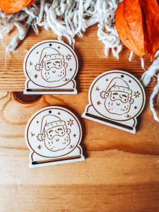 Gwiazdka MIKOŁAJ - zakładka kula 5cm (3szt) - - - (baza do zakładki do książki, Boże Narodzenia, Wesołych Świąt, Święta)