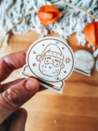 Gwiazdka MIKOŁAJ - zakładka kula 5cm (3szt) - - - (baza do zakładki do książki, Boże Narodzenia, Wesołych Świąt, Święta)