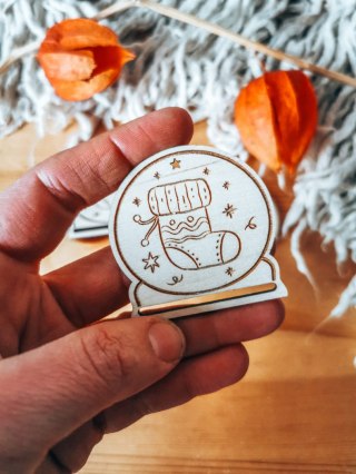 Gwiazdka SKARPETA - zakładka kula 5cm (3szt) - - - (baza do zakładki do książki, Boże Narodzenia, Wesołych Świąt, Święta)