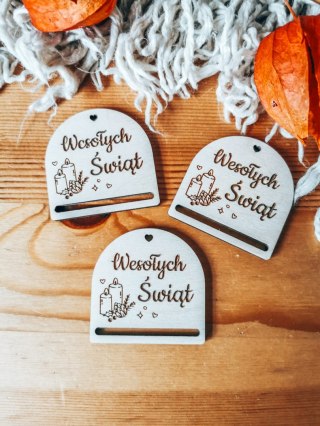 Gwiazdka ŚWIECA - zakładka półokrągła 5cm (3szt) - - - (baza do zakładki do książki, Boże Narodzenia, Wesołych Świąt, Święta)