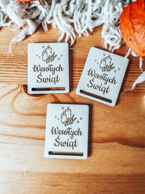Gwiazdka ŚWIECA - zakładka prostokąt 4x5cm (3szt) - - - (baza do zakładki do książki, Boże Narodzenie, Wesołych Świąt, Święta)