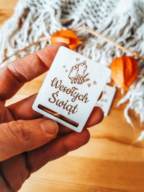 Gwiazdka ŚWIECA - zakładka prostokąt 4x5cm (3szt) - - - (baza do zakładki do książki, Boże Narodzenie, Wesołych Świąt, Święta)
