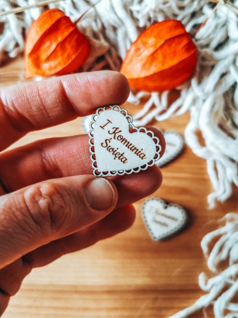 I Komunia Święta - AŻUROWE serce (5szt) 3/4/5cm - - - (serduszka, serduszko, serca, ażur, Pamiątka Pierwszej Komunii)