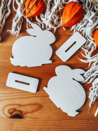 KRÓLIK 01 - figurka z podstawką (2szt) (10cm) - do ozdabiania