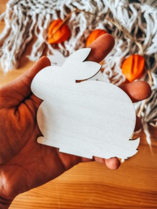 KRÓLIK 01 - figurka z podstawką (2szt) (10cm) - do ozdabiania