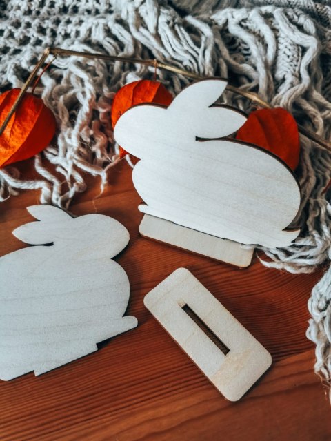 KRÓLIK 01 - figurka z podstawką (2szt) (10cm) - do ozdabiania