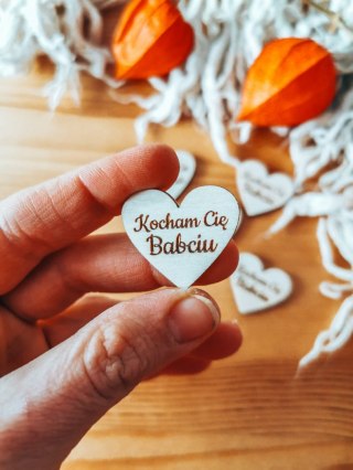 Kocham Cię Babciu - SERCE (5szt) 3/4/5cm - - - (serduszka, serduszko, serca, Dzień Babci i Dziadka)