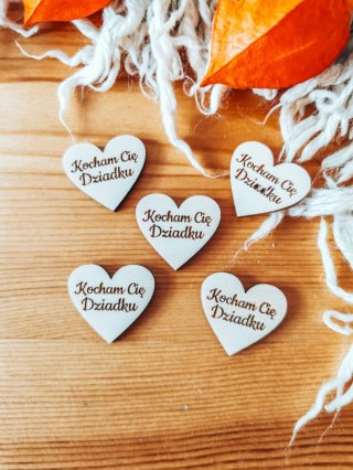 Kocham Cię Dziadku - SERCE (5szt) 3/4/5cm - - - (serduszka, serduszko, serca, Dzień Babci i Dziadka)