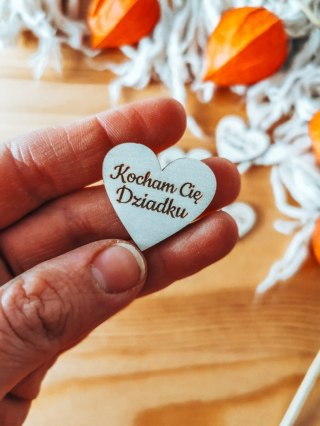 Kocham Cię Dziadku - SERCE (5szt) 3/4/5cm - - - (serduszka, serduszko, serca, Dzień Babci i Dziadka)
