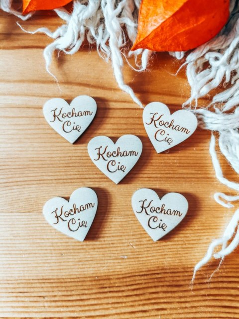 Kocham Cię - SERCE (5szt) 3/4/5cm - - - (serduszka, serduszko, serca)