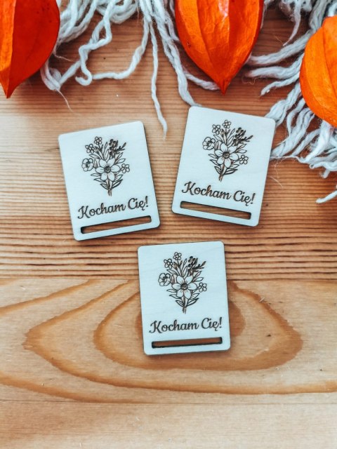 Kocham Cię /bukiet/ - zakładka prostokąt 4x5cm (3szt) - - - (baza do zakładki do książki)