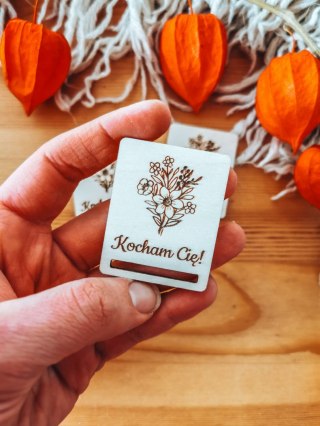 Kocham Cię /bukiet/ - zakładka prostokąt 4x5cm (3szt) - - - (baza do zakładki do książki)