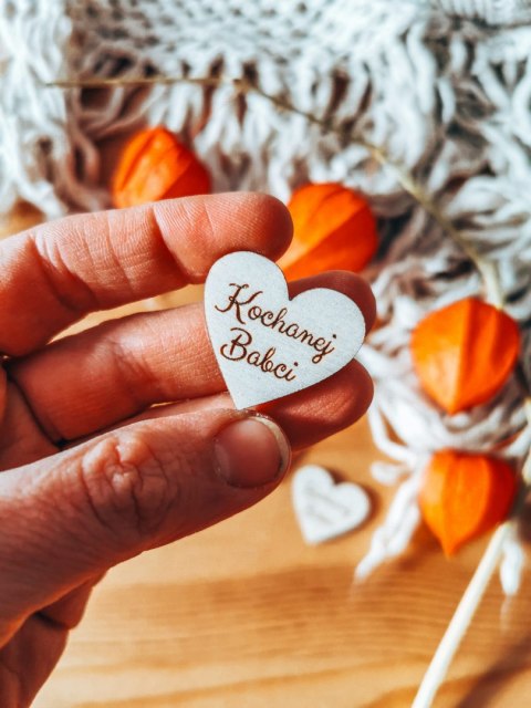 Kochanej Babci - SERCE (5szt) 3/4/5cm - - - (serduszka, serduszko, serca, Dzień Babci i Dziadka)