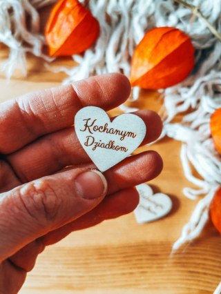 Kochanym Dziadkom - SERCE (5szt) 3/4/5cm - - - (serduszka, serduszko, serca, Dzień Babci i Dziadka)