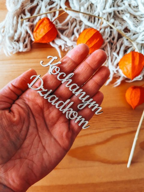 Kochanym Dziadkom - napis WYCIĘTY (2szt) wys. 2cm - - - (aniołek)