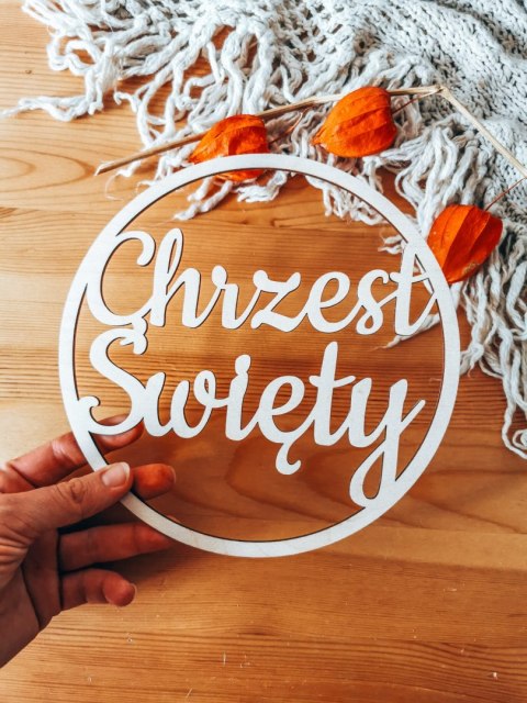 Koło na ściankę - Chrzest Święty (imienne) - - - (obręcz, napis do zdjęć)