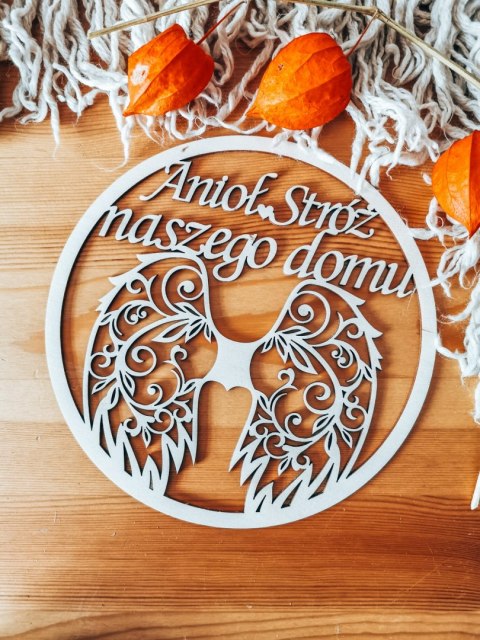 Koło z napisem (1szt) - Anioł Stróż Naszego Domu