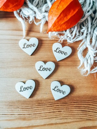 Love - SERCE (5szt) 3/4/5cm - - - (serduszka, serduszko, serca)