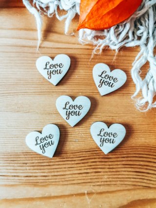 Love you - SERCE (5szt) 3/4/5cm - - - (serduszka, serduszko, serca)