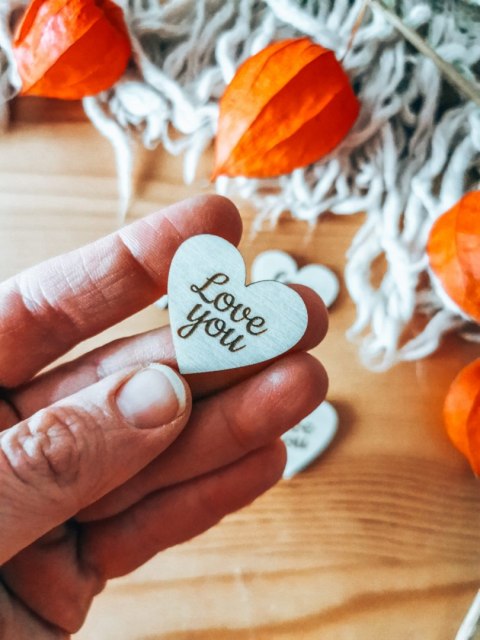 Love you - SERCE (5szt) 3/4/5cm - - - (serduszka, serduszko, serca)