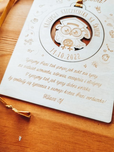 MEDAL 02 - SOWA - z dedykacją dla Nauczyciela - - - (podziękowanie dla wychowawcy, zawieszka, odznaka)