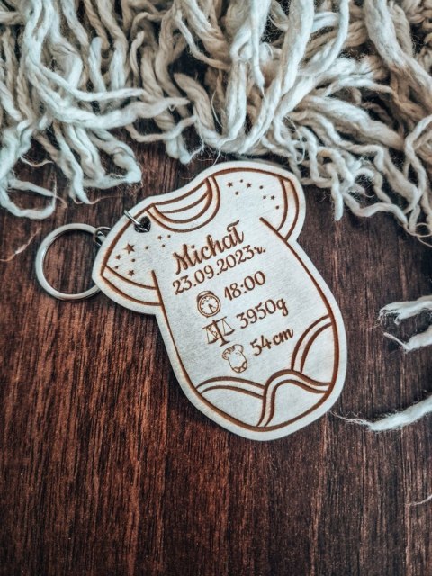 METRYCZKA - breloczek 7cm/10cm (1szt) - BODY 02 - - - (bodziak, koszulka, śpioszek)