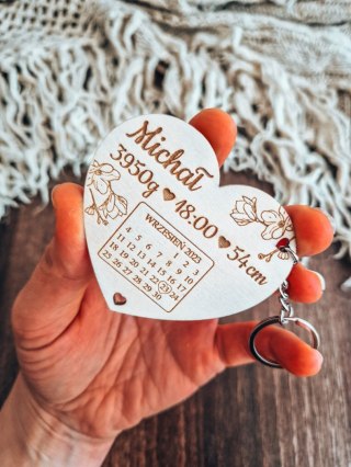 METRYCZKA - breloczek 7cm/10cm (1szt) - SERCE 01