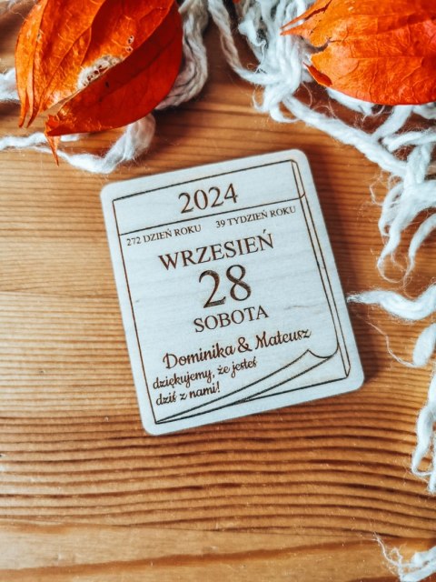 Magnes KALENDARZ 02 - DZIEŃ - - - (kartka z kalendarza)