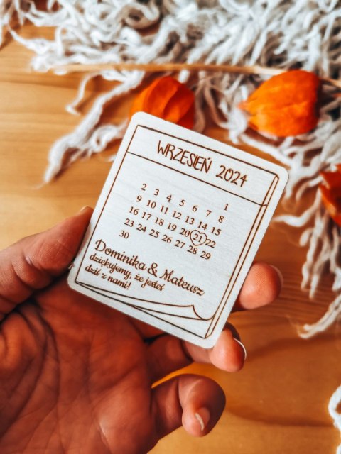 Magnes KALENDARZ 02 - MIESIĄC - - - (kartka z kalendarza, podziękowanie)