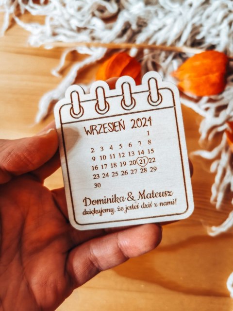 Magnes KALENDARZ 03 - MIESIĄC - - - (kartka z kalendarza, podziękowanie)
