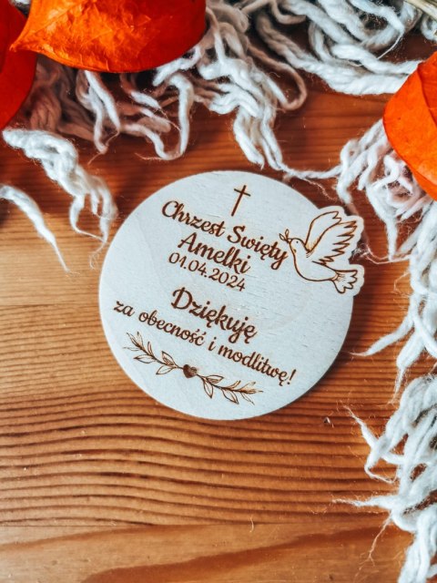 Magnes KOŁO - podziękowanie GOŁĄBEK - - - (Chrzest Święty)