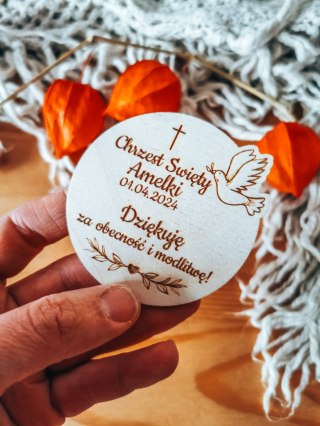 Magnes KOŁO - podziękowanie GOŁĄBEK - - - (Chrzest Święty)