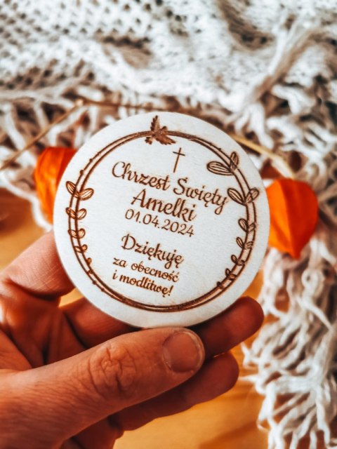 Magnes KOŁO - podziękowanie WIANEK 01 - - - (Chrzest Święty)