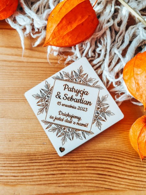 Magnes ROMB - podziękowanie ŚNIEŻYNKA 01 - - - (zima)