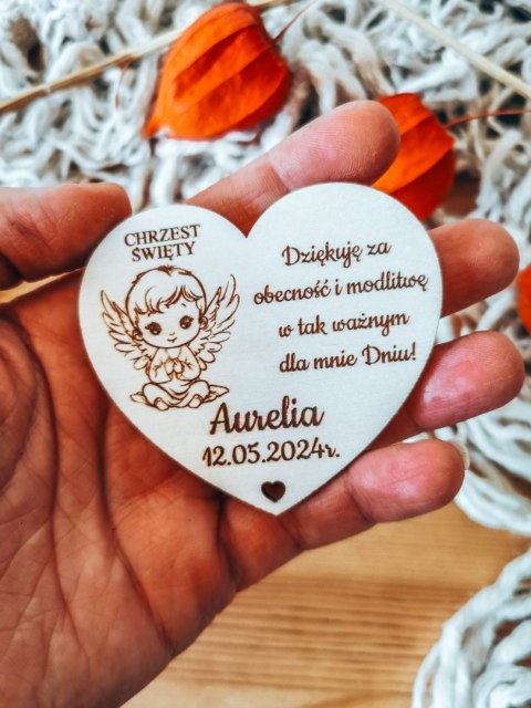 Magnes serce - ANIOŁEK 01 - - - (podziękowanie, Chrzest Święty, podziękowania, anioł)